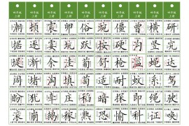 四年级上语文同步精讲字卡（共10页）