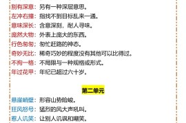 【2025秋新版】【六年级上册语文】各单元成语积累及解释