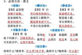 一年级语文下册期中重要考点知识汇总（8页）