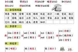 二年级语文上册1-8单元重点知识汇总