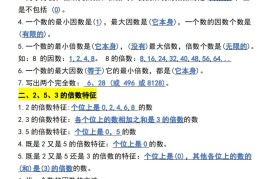 五年级下册数学开学必背知识考点