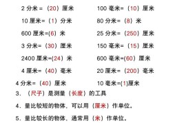 二年级上册数学暑假预习必做《重点填空题》