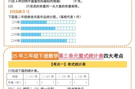 25三下数学第三单元复式统计表四大考点（人教版8页）