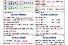 四年级上册数学课课贴