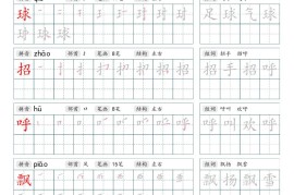 25新定版三上语文写字表练字帖（拼音笔顺组词描红250字）42页