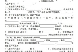 25学年五下语文四大专项考点精（专题四：课文内容与积累运用）