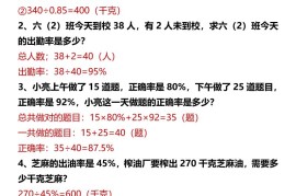【2025秋新版】六年级上册数学百分基础应用题训练