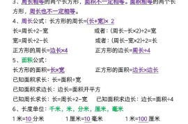 三年级下数学面积公式汇总+面积十大考点专项练习