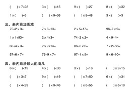 二上数学乘法综合练习卷30套（表内乘法口算、乘加乘减、最大填几、最小填几）30页