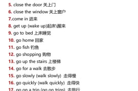 五升六暑假学习：常用英语短语-六上英语