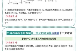四年级下数学四则运算应用题篇十三大考点(5)