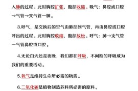 【2025秋新版】四年级上册语文第2单元《呼吸与消化》知识点梳理