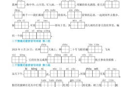 二下语文期末复习情景式看拼音写词语（含答案11页）