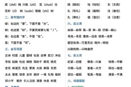 二年级语文下册期中基础知识必背5页