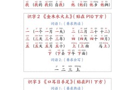 新一上语文生字组词课课贴15页