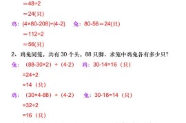三升四数学暑假《鸡兔同笼》应用题-四上数学