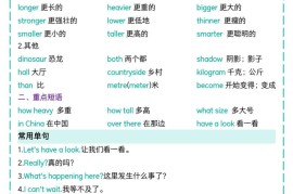 六下英语人教pep版单元知识清单